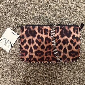 Zara Animal Print Chain Clutch wallet